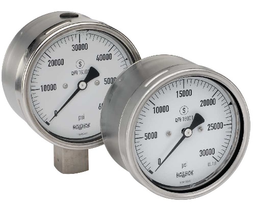 NOSHOK Serie 402 502 Manómetros de Acero Inoxidable de Extrema Alta Presión