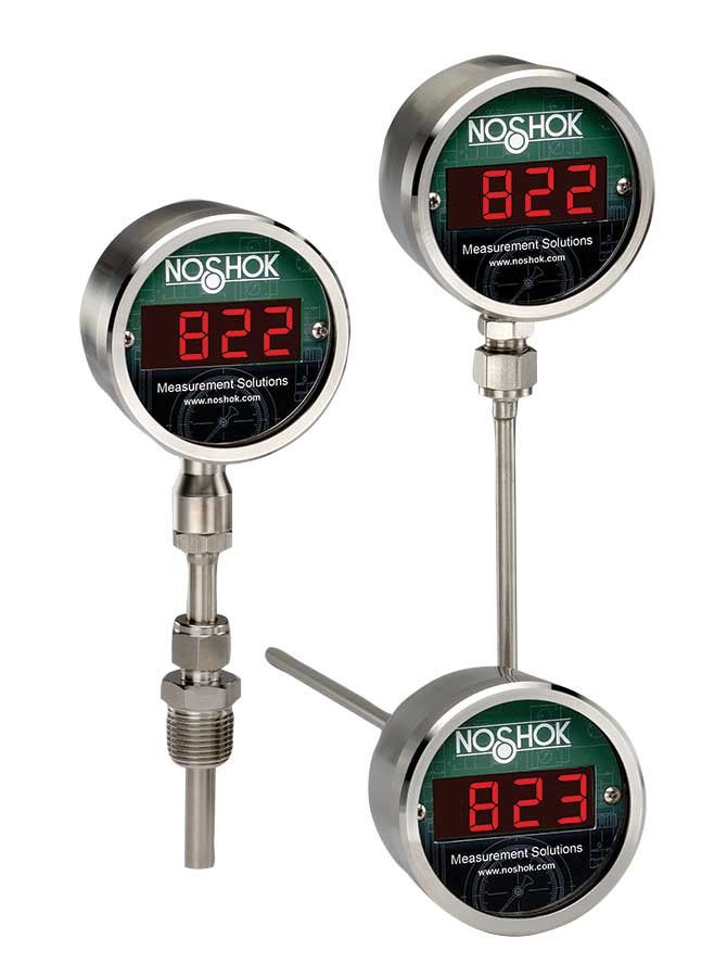 Indicadores Digitales de Temperatura NOSHOK Serie 822 823, Alimentación a Batería